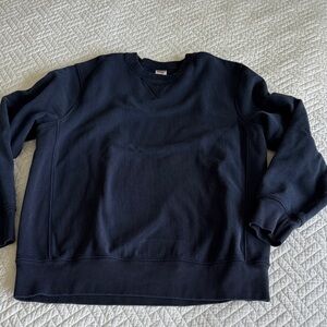 J Crew Heritage 14 oz Fleece Sweatshirt Large Navy